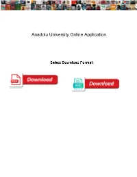 Anadolu University Online Application