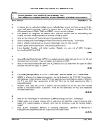 Be11-R4: Wireless & Mobile Communication