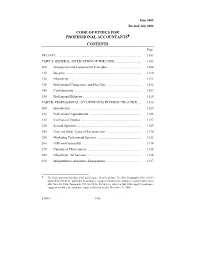 Code of Ethics for Professional Accountants Contents