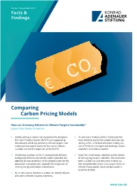 Comparing Carbon Pricing Models