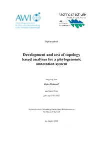 Development and Test of Topology Based Analyses for a Phylogenomic Annotation System