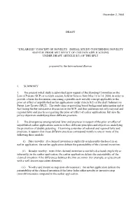 "Enlarged" Concept of Novelty: Initial Study