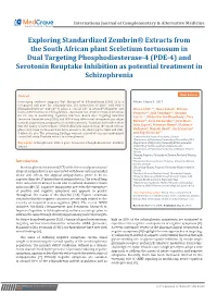 Exploring Standardized Zembrin® Extracts from the South African