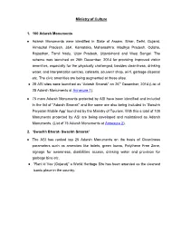 Ministry of Culture 1. 100 Adarsh Monuments Adarsh Monuments