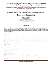 Review on Parse Tree Generation in Natural Language Processing