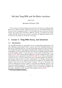 Self-Dual Yang-Mills and the Nahm Transform