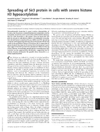 Spreading of Sir3 Protein in Cells with Severe Histone H3 Hypoacetylation