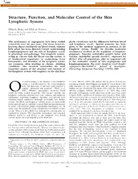 Structure, Function, and Molecular Control of the Skin Lymphatic System
