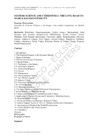 SYSTEMS SCIENCE and CYBERNETICS – Vol