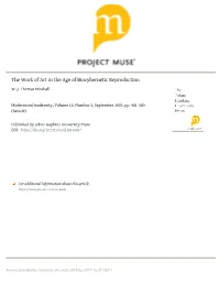 The Work of Art in the Age of Biocybernetic Reproduction W