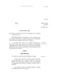 A 501 ACT No. VII of 2011 an ACT to Repeal and Re-Enact With