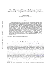 Enforcing Security Policies in R Using Dynamic Sandboxing on Linux