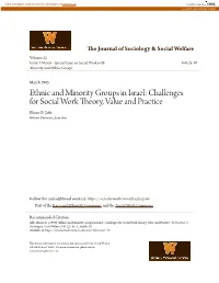 Ethnic and Minority Groups in Israel: Challenges for Social Work Theory, Value and Practice Eliezer D