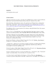 Matthew Poole – Publications & Projects