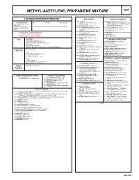 Methyl Acetylene, Propadiene Mixture Map