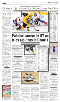 Palmieri Scores in OT As Isles Pip Pens in Game 1