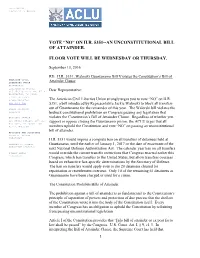 Vote “No” on H.R. 5351--An Unconstitutional Bill of Attainder