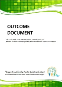 2014 PIDF Summit Outcome Document