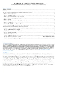 Rangeland Management Directives Updates Grazing Permit Administration Handbook & Range Management Manual