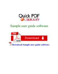 Sample User Guide Software