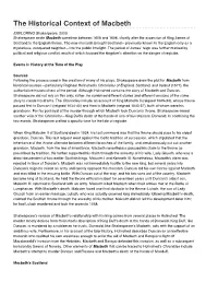 The Historical Context of Macbeth