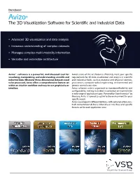 Avizo® the 3D Visualization Software for Scientific and Industrial Data