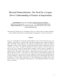 Beyond Financialisation: the Need for a ​Longue Durée ​Understanding