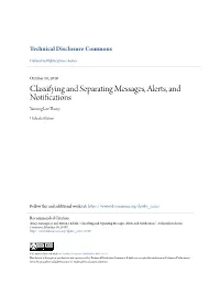 Classifying and Separating Messages, Alerts, and Notifications Yameng Lee Thorp