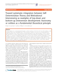 Determination Theory and Motivational Interviewing As