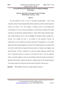 ID3 ALGORITHM in DATA MINING APPLIED to DIABETES DATABASE Dr.R.Jamuna