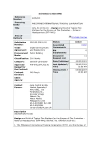 Invitation to Bid (ITB) Reference Number 6035419 Procuring Entity