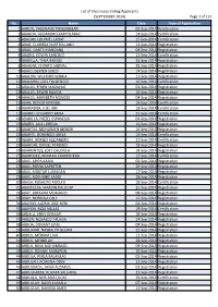 List of Oversease Voting Applicants (SEPTEMBER 2014) Page 1 of 127 No