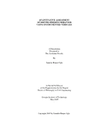 Quantitative Assessment of Driver Speeding Behavior Using Instrumented Vehicles