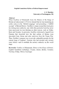 1 J. S. Mackley Abstract When Geoffrey of Monmouth Wrote The