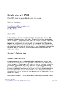 Data Binding with JAXB Map XML Data to Java Objects, and Vice Versa