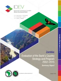 Evaluation of the Bank's Country Strategy and Program 2002–2015 - Summary Report IDEV Country Strategy Evaluation, October 2016