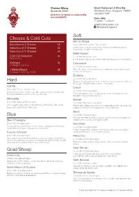 Hard Blue Goat/Sheep Soft Cheese & Cold Cuts