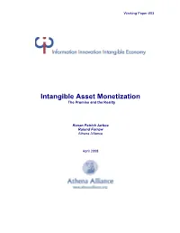 Intangible Asset Monetization the Promise and the Reality