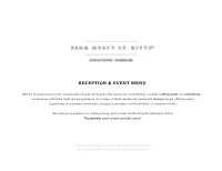 Reception & Event Menu