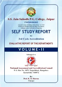 SELF STUDY REPORT for 3Rd Cycle Accreditation