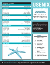 Tutorial Program at a Glance