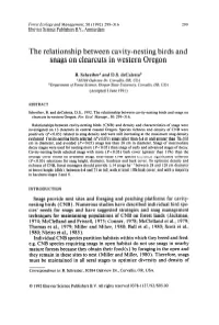 The Relationship Between Cavity-Nesting Birds and Snags on Clearcuts in Western Oregon
