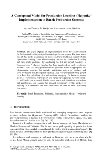 A Conceptual Model for Production Leveling (Heijunka) Implementation in Batch Production Systems