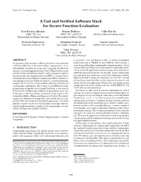 A Fast and Verified Software Stackfor Secure Function Evaluation