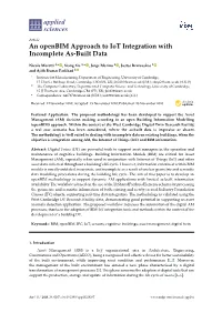 An Openbim Approach to Iot Integration with Incomplete As-Built Data