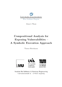 Compositional Analysis for Exposing Vulnerabilities – a Symbolic Execution Approach