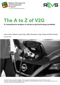 V2G a Comprehensive Analysis of Vehicle-To-Grid Technology Worldwide