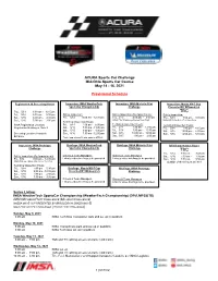 2021 IMSA Provisional Schedule and SR M-O 031021 V1