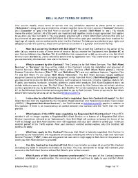 Bell Aliant Terms of Service