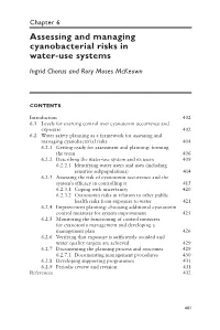Chapter 6 Assessing and Managing Cyanobacterial Risks in Water-Use Systems